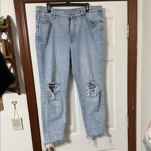 Old Navy Light Blue Distressed OG Straight Jeans